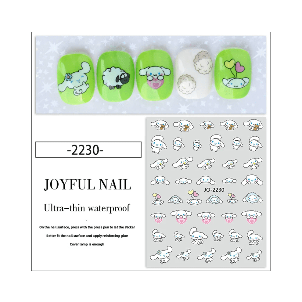 New 3D Sanrio Hello Kitty Nail Stickers Cartoon Nail Supplies Nail Decals Anime Sticker Pom Pom Purin Kuromi Stickers For Nails