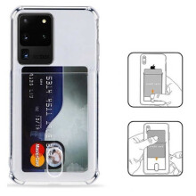 Compatible with Samsung Galaxy S20 FE Case - Transparent with Card Slot Transparent