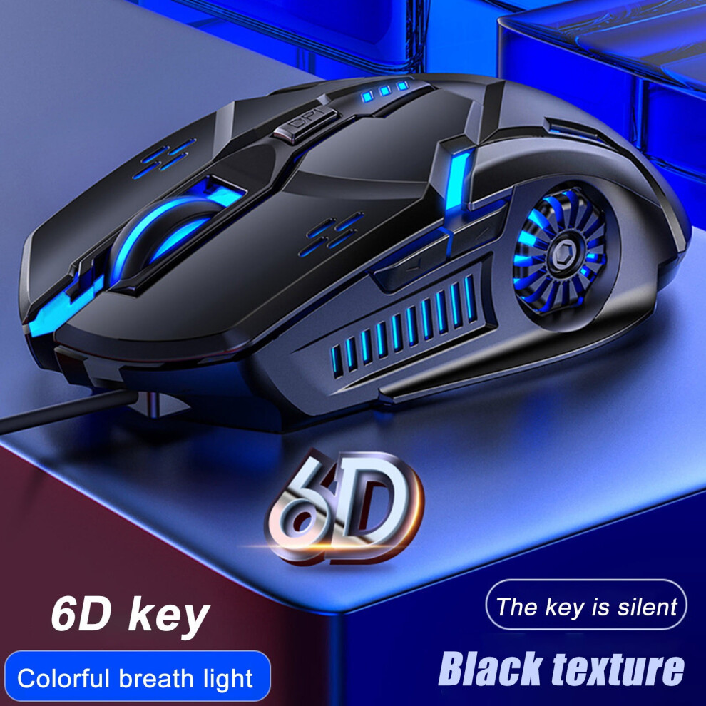 Wired Gaming Mouse 6D Colorful Led Breathing 3200 Dpi Fashion Mute Mouse For Lap, Mouse 9389440421011