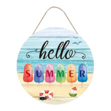 Door Wreath with "Beautiful Chaos" Sign, Compatible with Modern Living Room & Front Porch Decor, Wooden Hanging Wall Art for Young Adults, Summer