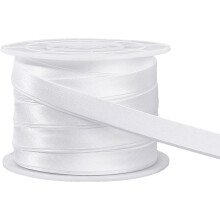 13.5 Yard/12.5m Satin Bias Tape (10mm) Double Fold Satin Binding Bias Ribbon for Cheongsam Decoration Clothing Seaming Piping White