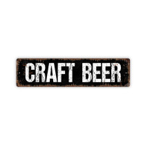 Craft Beer Sign Bar Pub Brewery Rustic Metal Street Sign or Door Name Plate Plaque Size: 4 x 16 Inch