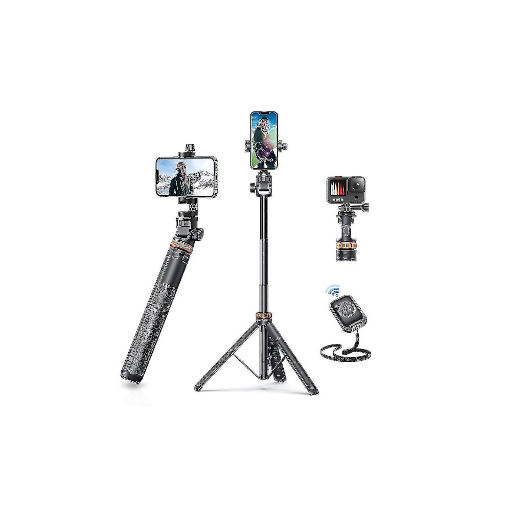 62" Phone Tripod With Remote, Eucos Selfie Stick Tripod Upgraded, Compatible With Iphone & Travel Tripod, Solidest Cell Phone Tripod Compatible With 9389440873605