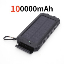 200000mAh Solar Power Bank Outdoor Wild Fishing Camping Large Capacity Backup Power Portable With Compass Supply Rapid Charging