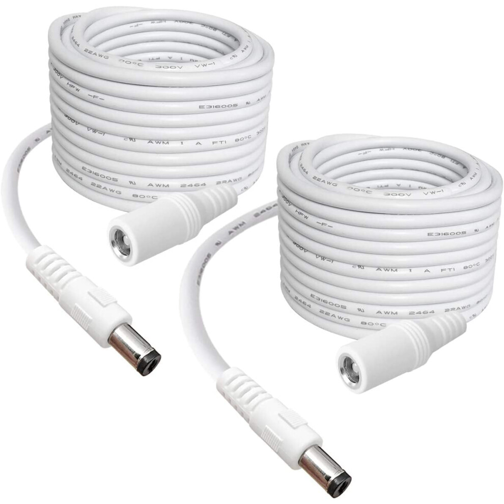5.5Mm X 2.1Mm Extension Cord,Dc 12V Power Supply Adapter For Cctv Security Camera Surveillance Indoor Ip Camera Dvr 9110895410264