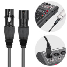 Jixopn 3/5M XLR Cable, Gold-Plated Male to Female Microphone Cable, Balanced Audio Extension Cord for Mic, Mixer, Recording Studio