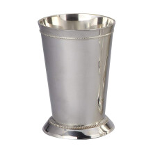 3 Inch Mint Julep Cup with Elegant Beaded Design, Durable Stainless Steel Cocktail Cup