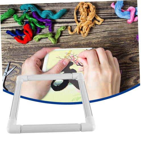 Square Clip Embroidery Frame with Secure Fabric Clamping for Needlework and Cross Stitch 1