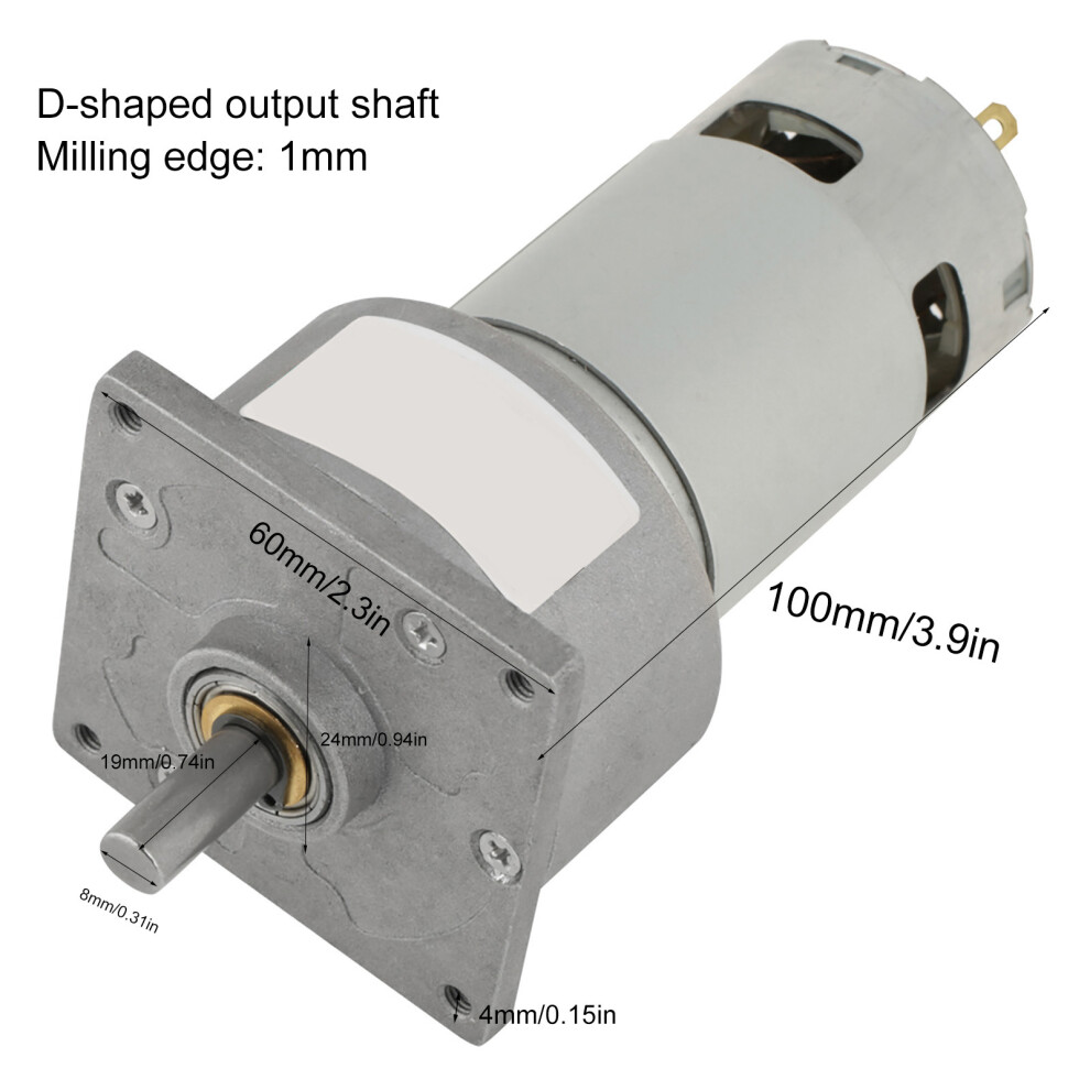 35W 12V Adjustable Metal Gear Dc Motor Cw/Ccw 50Rpm For Automation 3071382803050
