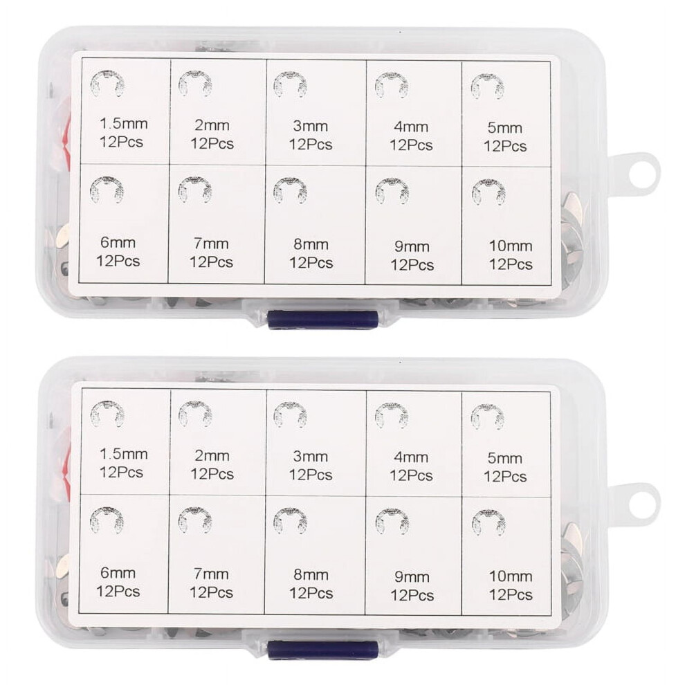 Women's 240Pcs 304 Stainless Steel E Clip Washer Assortment Kits Circlip Retaining Ring For Shaft Fastener M1.5-M10