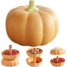 Pumpkin Snack Holder, Pumpkin Snack Bowl with Lid, Detachable Pumpkin Shape Snack Box Divided Serving Tray with Lid Compartments for Halloween