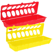 Long Chicken Trough Strip Bird Feeder Food Finch Feeders Pigeon Ducklings No Mess Quail Feeding 2 Pcs