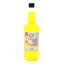 Snow Cone Syrup, Shaved Ice Flavor - Quart (32 Fl. Oz) - Lemon - Non-GMO 100% Pure Cane Sugar, BPA- Plastic Bottle, Ready to Use