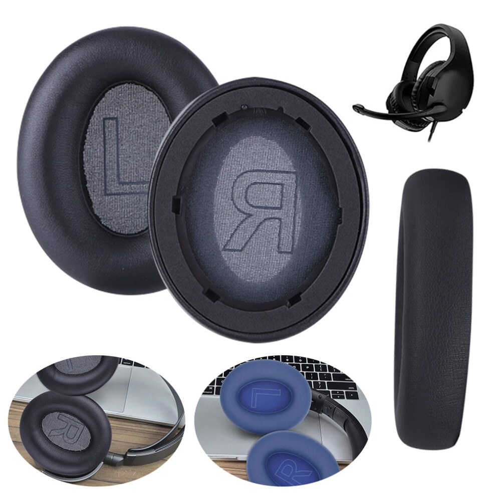 Jixopn Replacement Ear Pads With Soft Memory Foam & Protein Leather, Compatible With Anker Soundcore Life Q20 Headphones Black/Blue/Gray 9389440283183