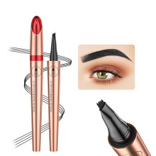 Maxiaoxia 3D Microblading Eyebrow Pencil, Waterproof 4 Tip Microblade Pen, Long-Lasting Natural Brow Pencil with Contouring Tip