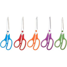 Multipurpose Scissors, Stainless Steel, Comfort Grip - Pack of 5, Sharp & Sturdy, Compatible with Office, Home, School, Sewing, Craft - Right/Left