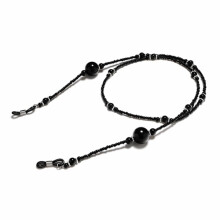 Senil Cord Glasses Cord Glasses Cord Neck Strap with Beads - Black black