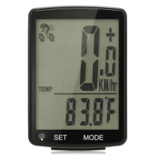 FlyFlise Wireless Bike Computer, LCD Screen, Speedometer, Odometer, IPX6 Waterproof, Cycling Thermometer Stopwatch, Compatible with Mountain Bikes
