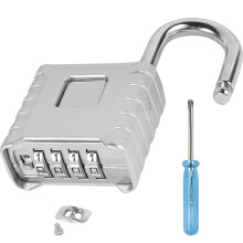Qenwkxz Combination Lock, 4 Digit Outdoor Padlock, Waterproof Combo Lock for School Gym Locker, Sports Locker, Fence, Toolbox, Case, Hasp Storage