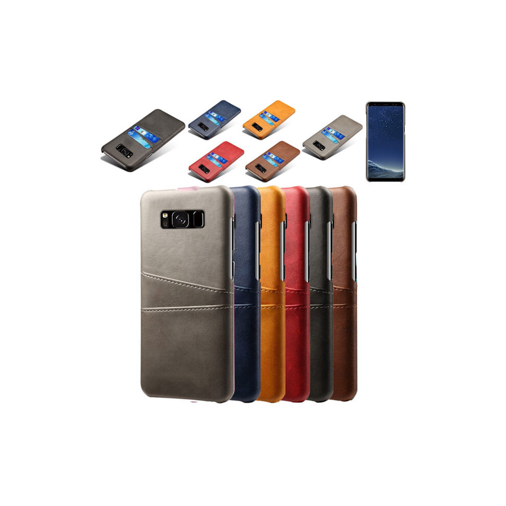 Compatible With Samsung S8 Protective Shell Case Leather For Card Visa Amex Mastercard: Compatible With Samsung Galaxy S8 Gray 9389440427549
