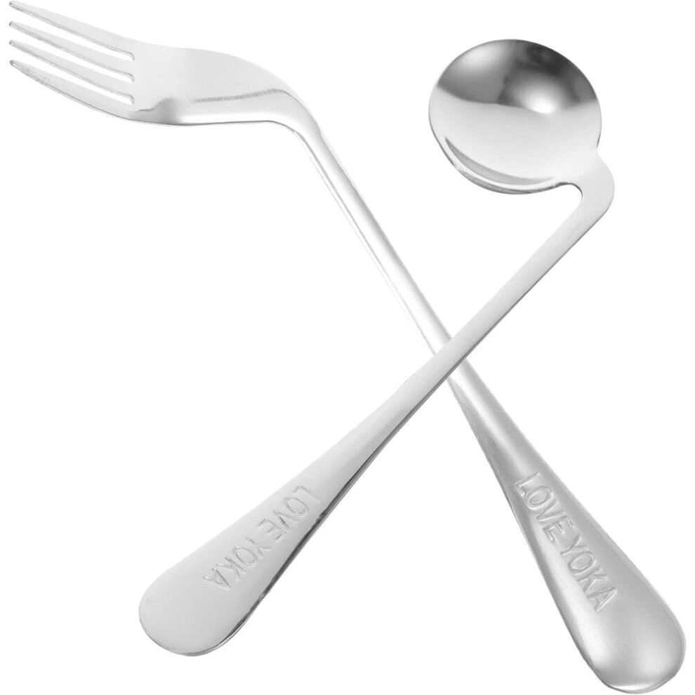 Adjustable Angled Spoon & Fork Set for Arthritis & Parkinson's