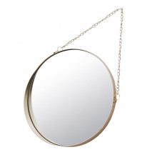 Wall Decoration Hanging Mirror Photography Prop for Bedroom Mirrors Round Metal Girl