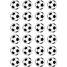 30 x Soccerball Themed Edible Cupcake Toppers | Uncut on Wafer Sheet- Qty 30-1.5” each