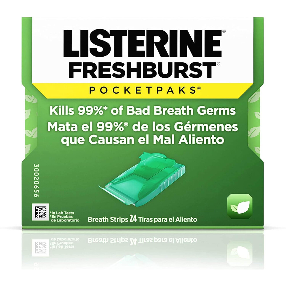 Listerine Fresh Burst Mouth Freshener All Time Fresh - 24 Breath Strips (Usa)