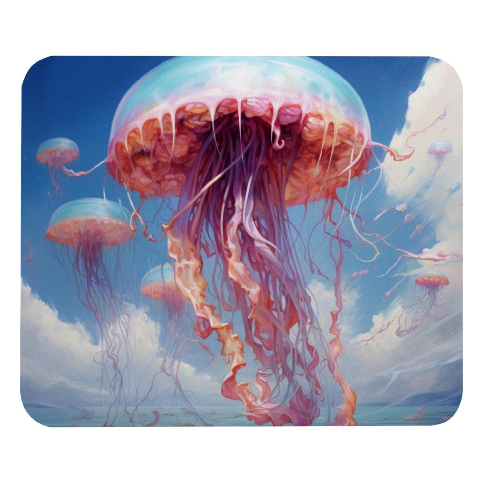 Sky Jellyfish D Mouse Pad 8.3''X9.8'' With Non-Slip Rubber Base, Compatible With Laptop, Writing, Gaming, School, Office, Home 9389440828605