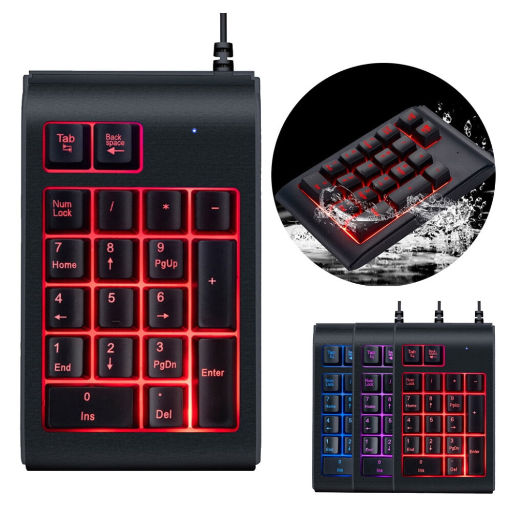 Miarhb Three Colors Rgb Backlit Usb Wired Keyboard Waterproof Number Pad Numeric Keypad 9389440828568
