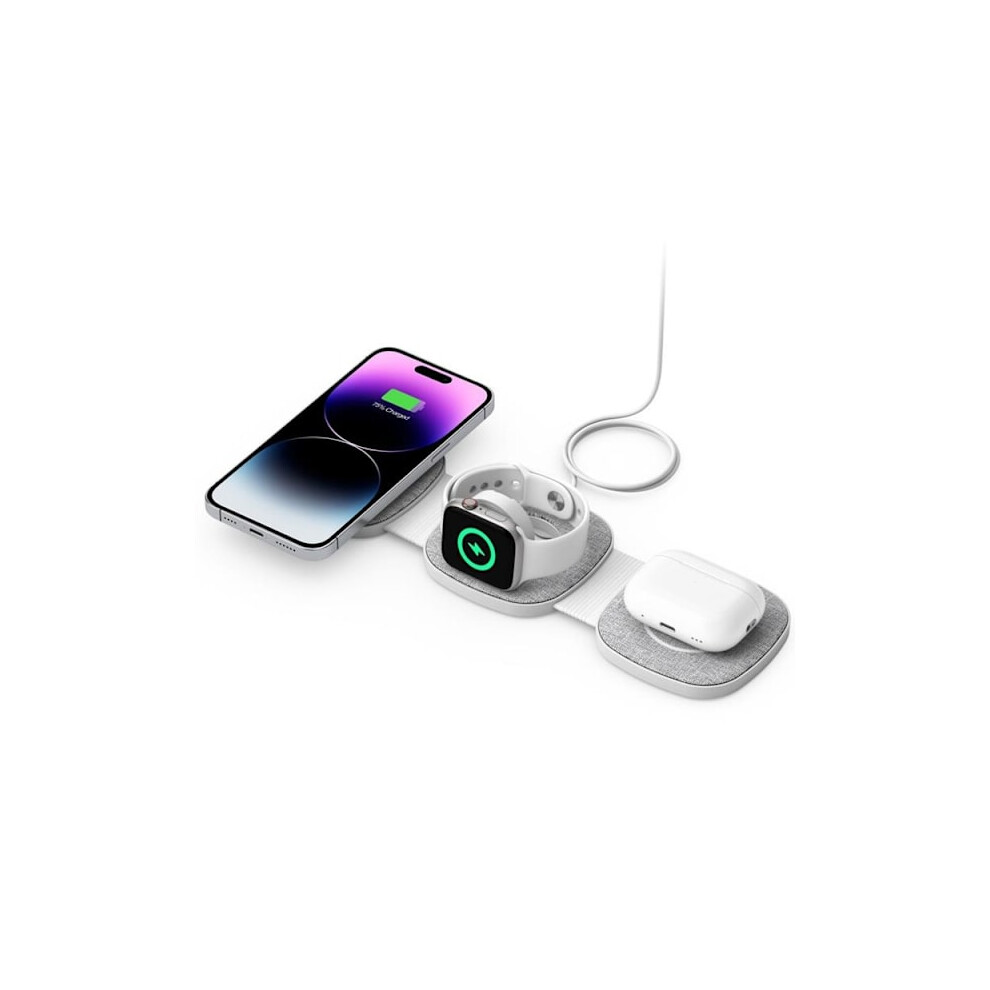 Tech-Protect 3-In-1 Wireless Charger Magsafe Compatible With Iphone Compatible With Apple Watchwith Apple Watch Compatible With Airpods Gray 9110895414866
