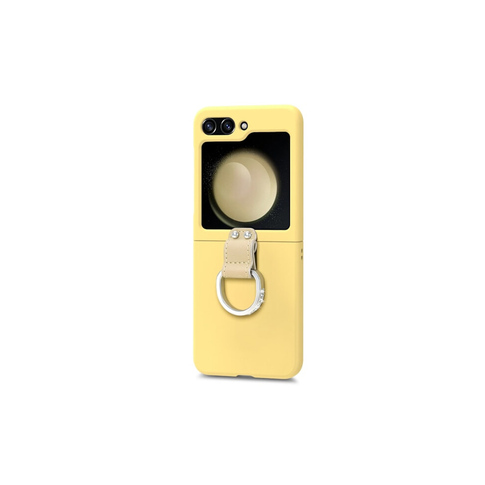 Compatible With Samsung Galaxy Z Flip 5 Case With Ring Holder Yellow 9110895414767