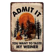 1pc,Humorous Vintage Sasquatch Sign – Durable Aluminum Decor for Indoor/Outdoor, Ideal Gift for Home, Bar & Garden