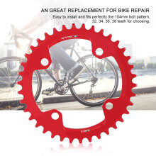 32/34/36/38T BCD 104 Stahl Mountainbike-Kettenblatt - Rot/Schwarz