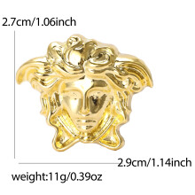 (Golden5311) Medusa Brooches for Women 2-color Gold and Silver Lady Pin Office Party Friend Gifts Accessories