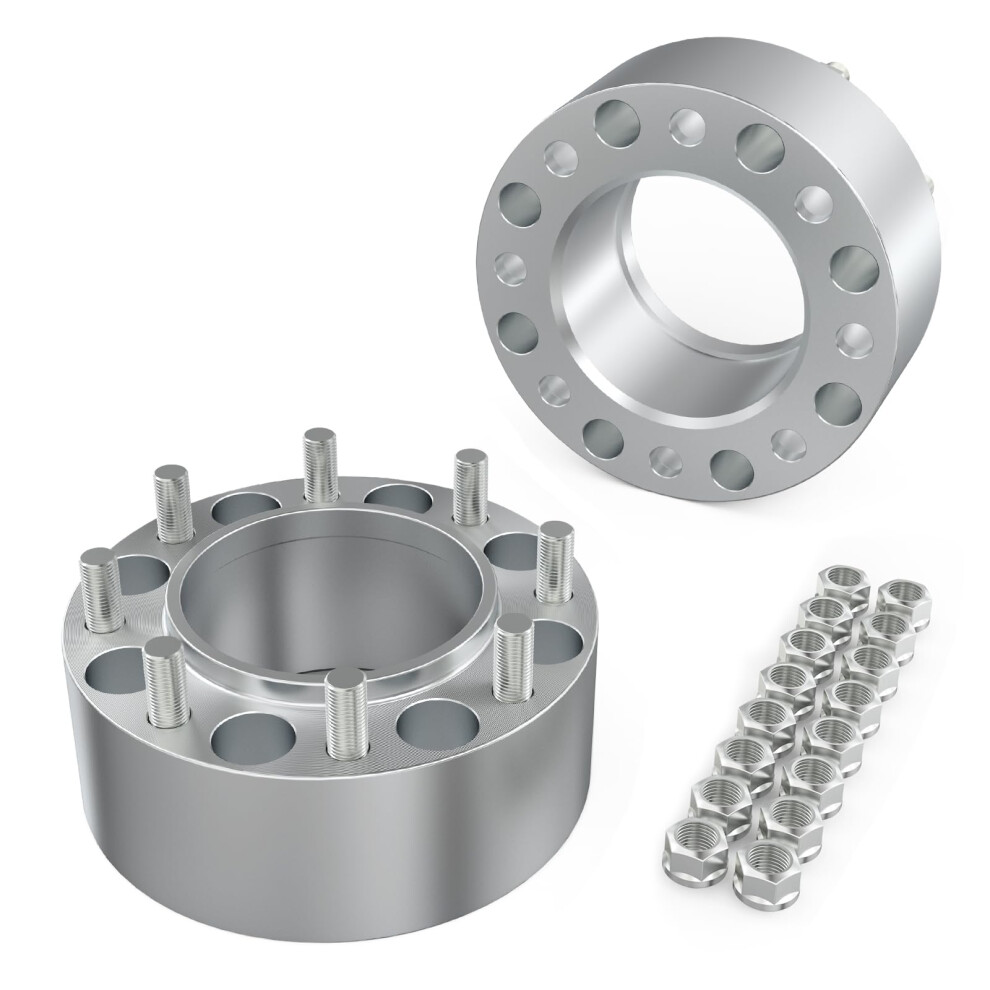 2.5 Inch 8X6.5 Wheel Spacers 8X165.1 Hub Centric Adapters 64Mm Thick M14x1.5 2Pcs For Trucks 9070919159848