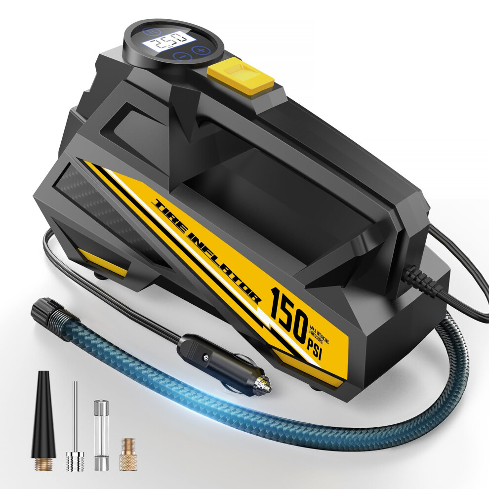 Portable Tire Inflator 12V Car Air Compressor 150Psi With Lcd Gauge Autostop And Led Light 9070919159909
