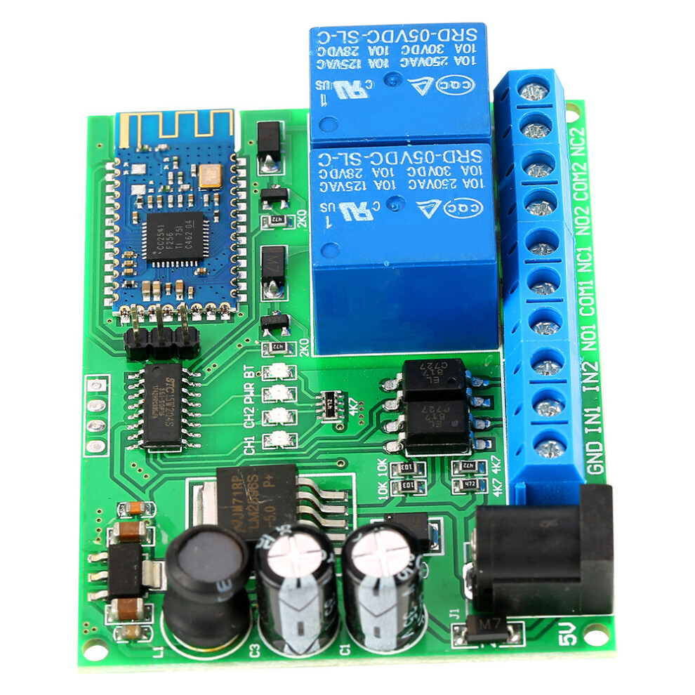 2 Channel Relay Switch Bluetooth Control Compatible With Ios & Android 8011382805758
