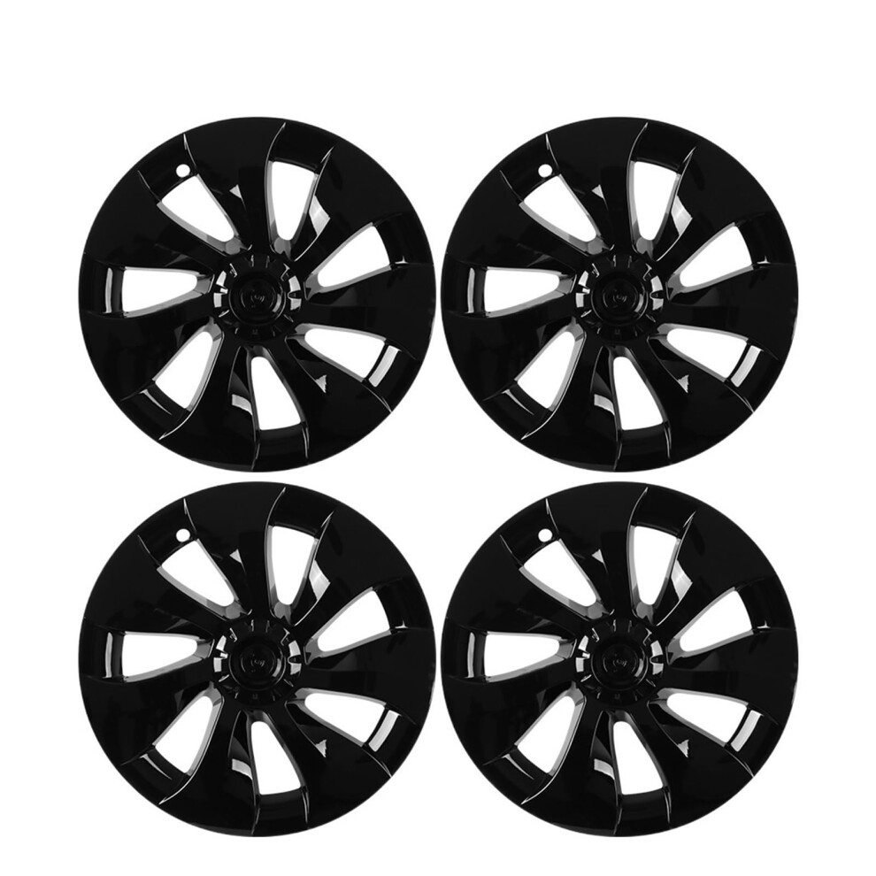 Hub Caps For Tesla Model Y 19 Inch Bright Wheel Covers Scratch Protection Aerodynamic Design Black 9070919160844