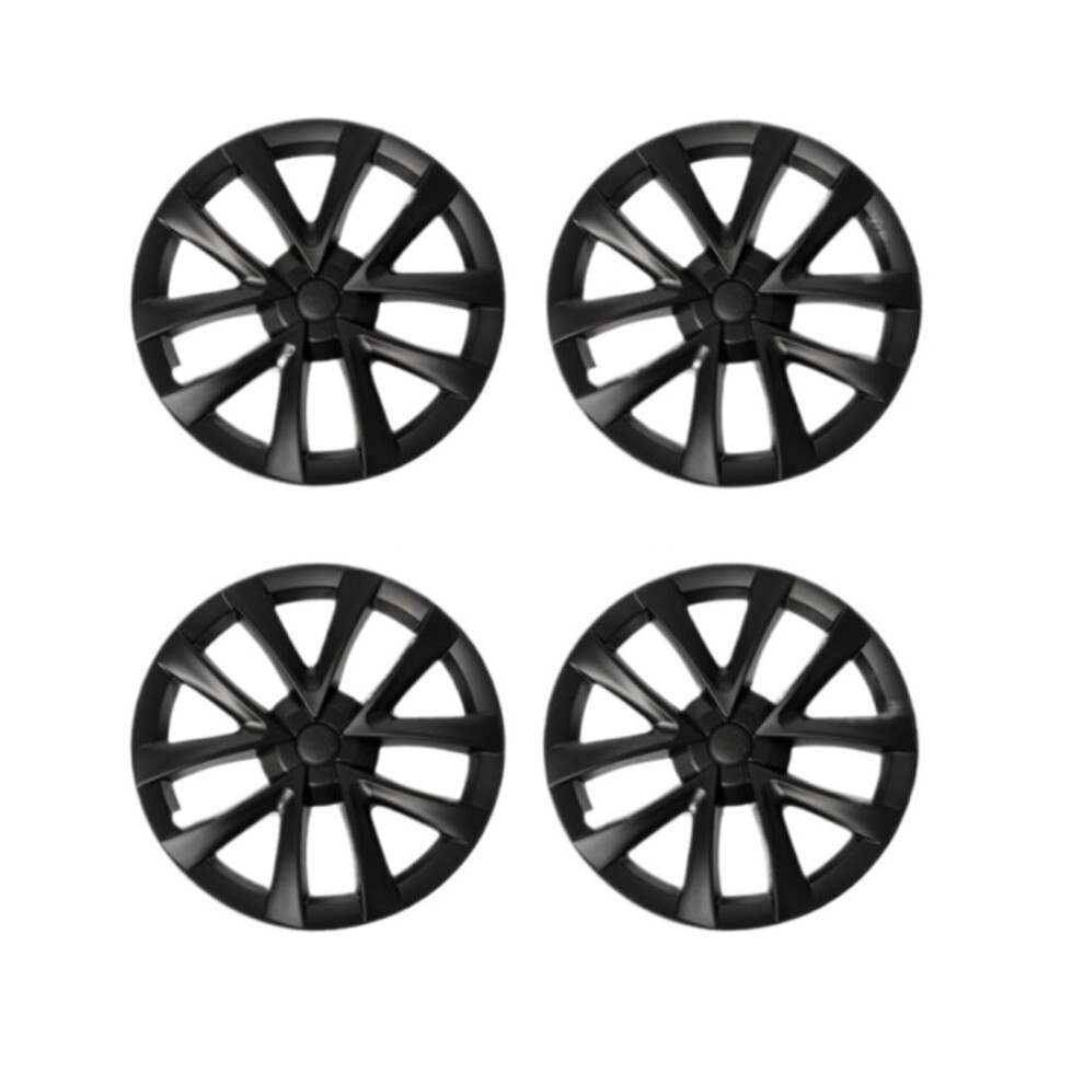 18 Inch Bright Hub Caps For Tesla Model 3 20182023 With Scratch Protection And Easy Snap Installation Black 9070919161148