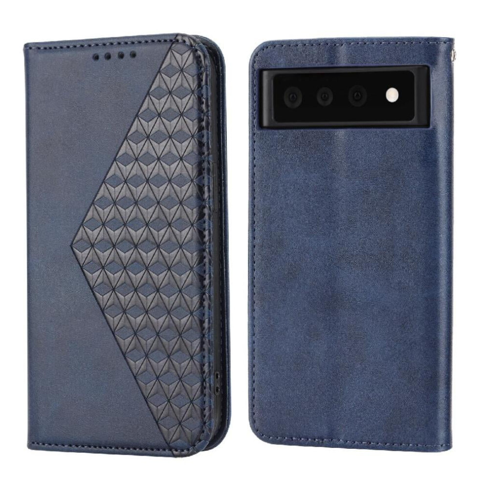 Flip Case For Google Pixel 6 Rhombus Shape Stand Daily Use Wallet Hand Strap 9389440284630