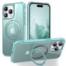Plastic Compatible with Magsafe Phone Case for compatible with iPhone 16 Plus 2024, 6.7" Wireless Charging Magnetic Ring Stand, Shockproof Matte Case