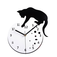 Cat On A Fishbowl Adorable Wall Watch Art Wall Clock Cat And Fish Home Kitty Cat Modern Design Wall Clock Cat Pet Lovers Aesthetics and Practicality