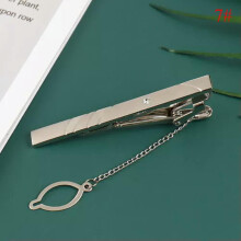 RSAMD 1Pc New Men Silver Necktie Tie Clip Stainless Steel Plain Clasp Bars Pins Clips-7#