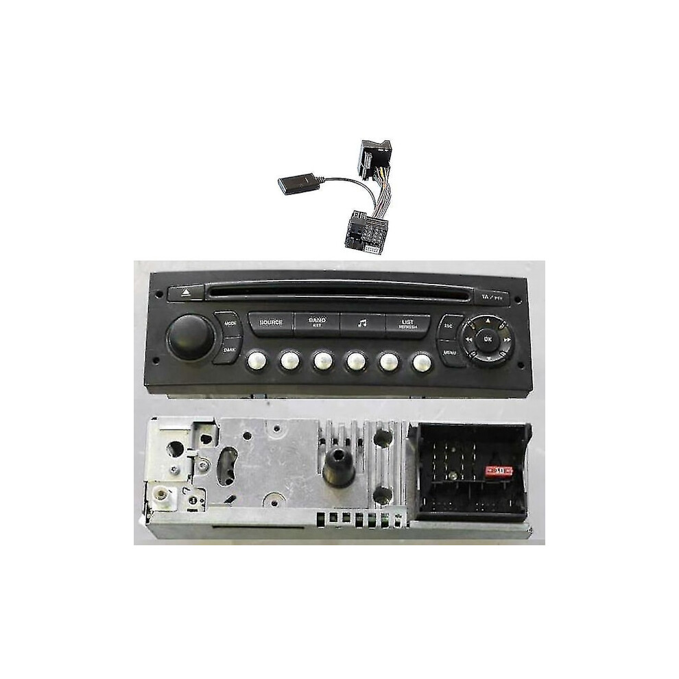 Car Stereo Bluetooth 5.0 Receiver Aux Adapter For Peugeot Citroen C2 C5 Rd45 Rd4 Radio Module Bluetooth Aux Cable Black 9389440593213