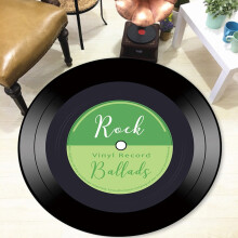 WinysinVinyl Round Area Fabric Room Carpet Mat Bedroom Floor Soft Printed Rug Record Home Textiles