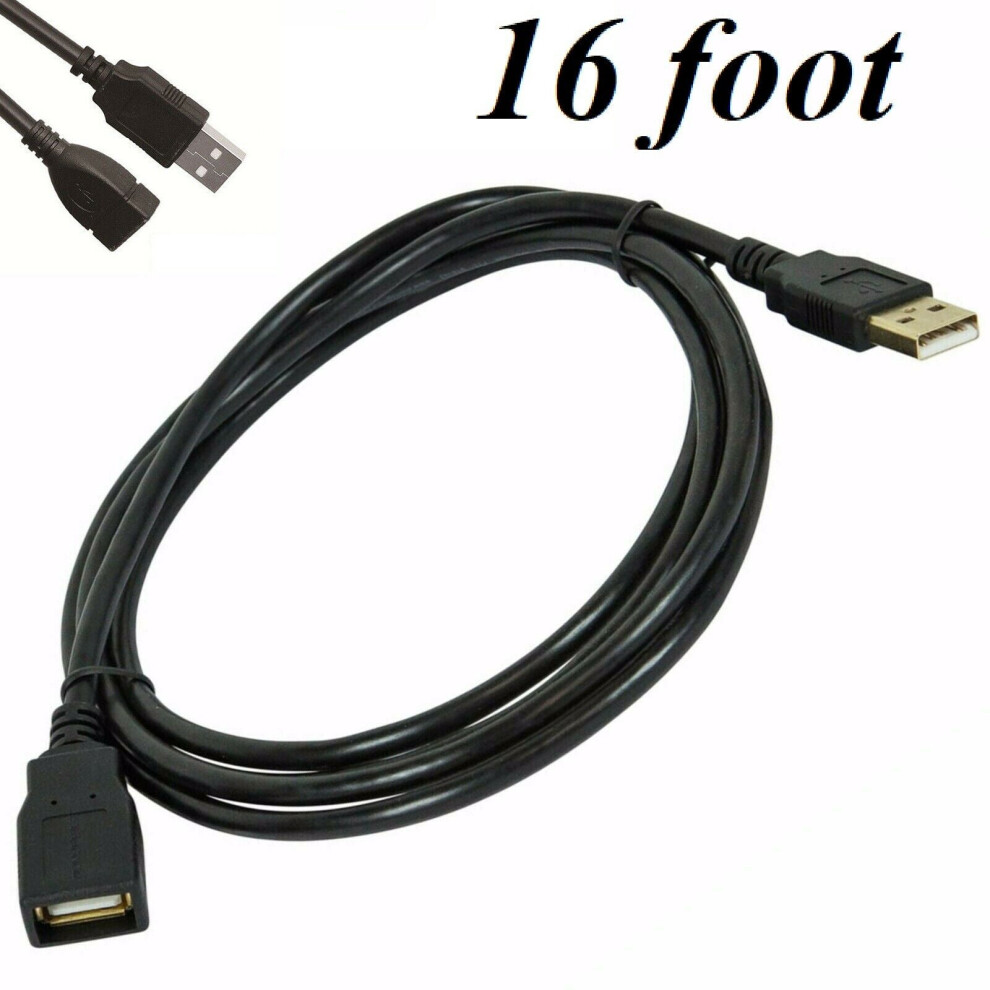 Simyoung 16-Feet Usb 2.0 A Male To A Female Extension 28/24Awg Cable 9389440431331