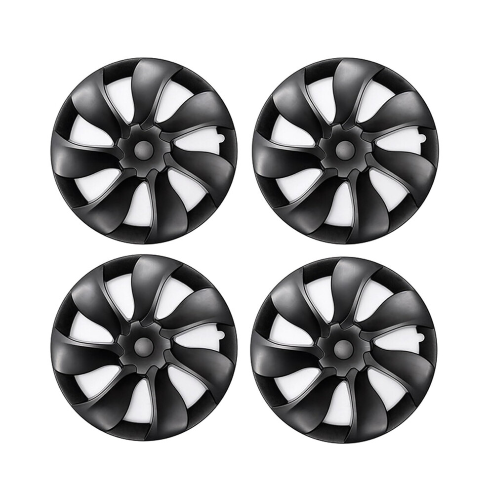 19 Inch Matte Wheel Covers For Tesla Model Y With Wind Noise Reduction And Easy Installation Black 9070919161599
