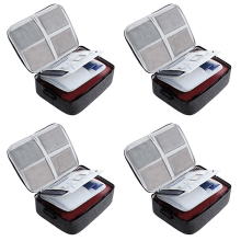 4X Important File Pocket Holder,Document Organizer Box,Oxford Waterproof Document Storage Bag with Safe Code Lock(Black)
