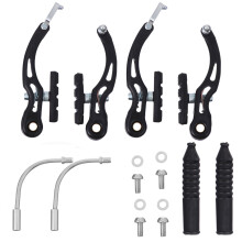 Mizh 2 Pairs Front and Rear Bike Caliper Brakes V Brakes Rim Brake with Brake Pads